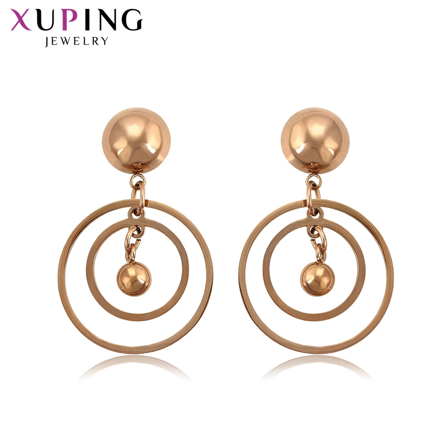 

Xuping Fashion Exquisite Jewelry Elegant Rose Gold-color Plated Hoops Earrings for Women Nice Birthday Gift S202.9-98009