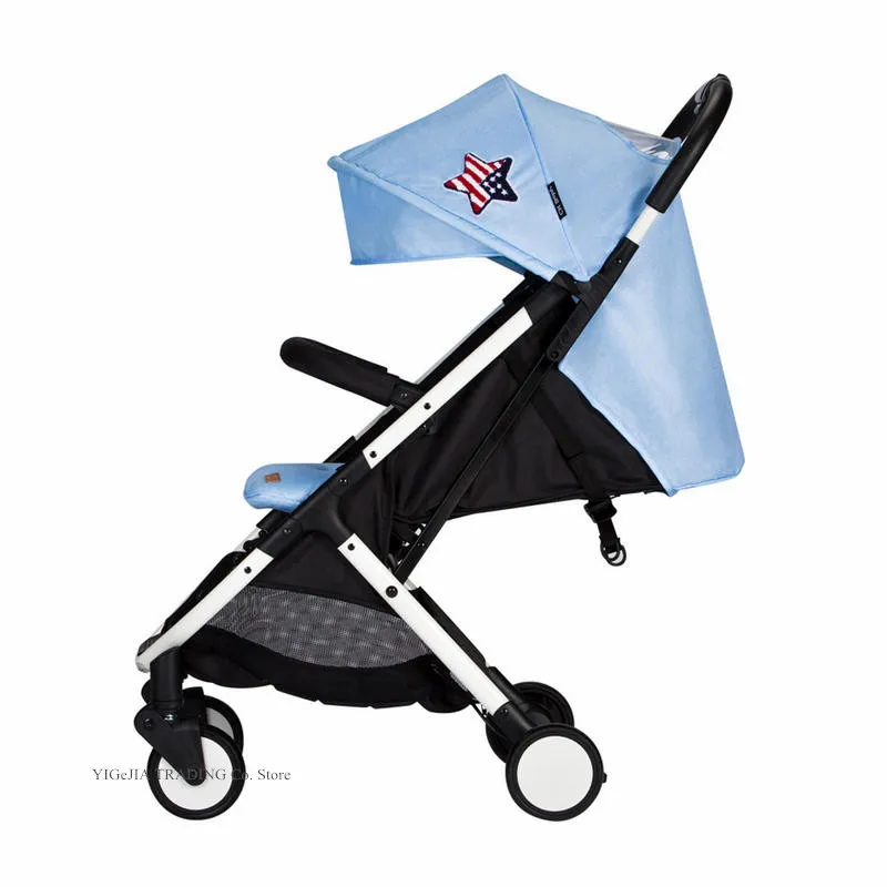 Portable Folding Baby Stroller With Removable Armrest & Reclining Seat, Kids Carriage Can Take