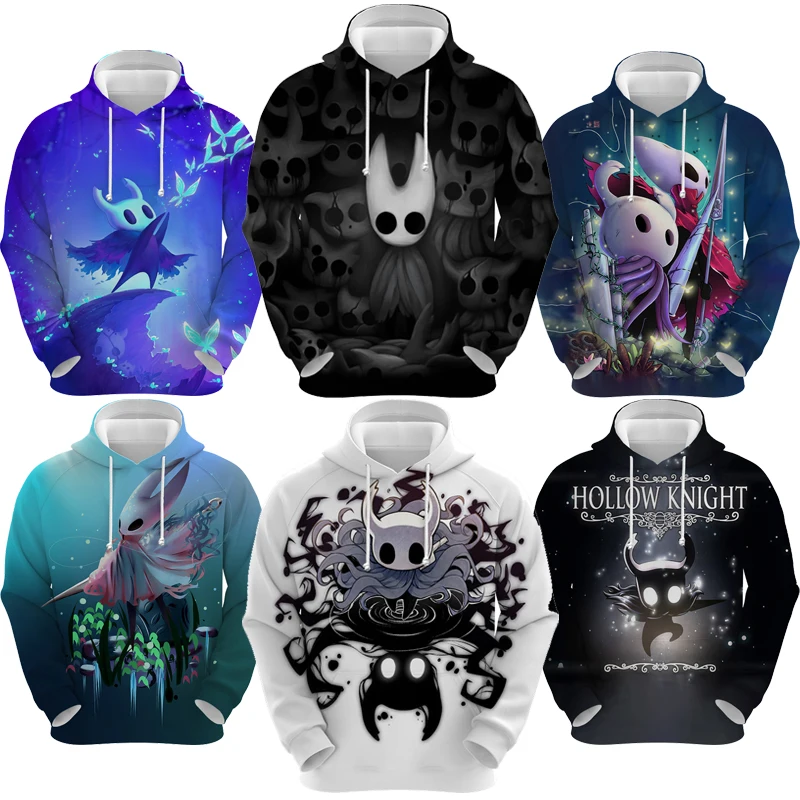 Men Hollow Knight 3D Print Hoodies Male Cartoon Anime Sweatshirts Sudadera Streetwear Tops Spring Autumn Unisex Pullovers Casual patchwork color casual clothing men s hooded 2 piece set autumn winter pullover trousers sets male sport hoodies suit