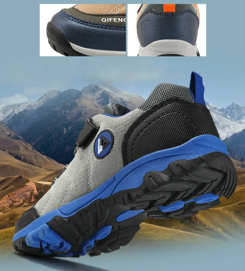 Kids Sneakers Outdoor Waterproof Hiking Shoes Comfortable Non-slip Casual Shoes For Boys Leather Warm Sport Shoes Autumn Winter