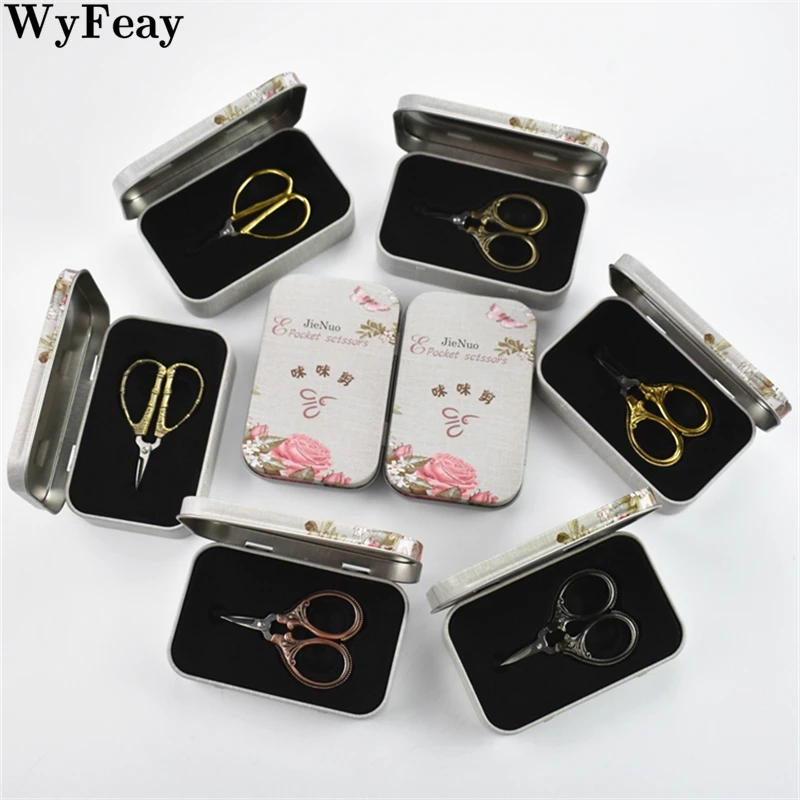 레트로 포켓 앤티크 실 커터, 빈티지 바느질, 자수 크로스 스티치, 바느질 금가위, 소형 가위, 6cm