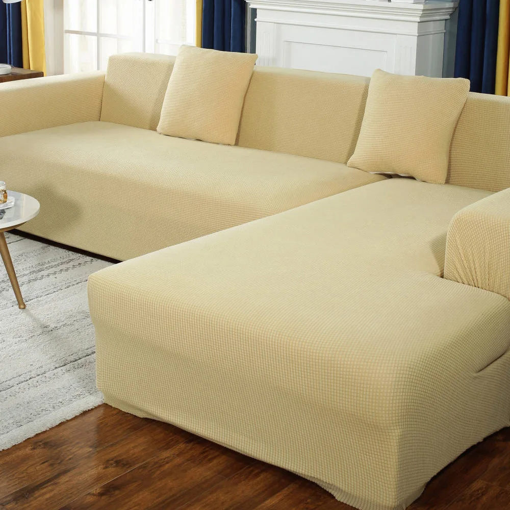 solid color Stretch corner sofa covers for living room elastic spandex
