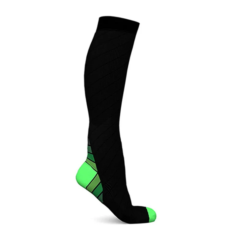 Мужские спортивные носки, компрессионные носки, дышащие носки для путешествий, подходят для медсестер, голени, носки для путешествий, 1 пара - Color: Green