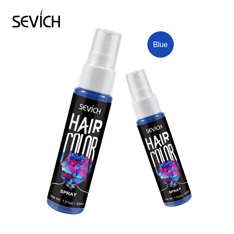 Blue Sevich, 5 цветов, краска для волос, спрей, мгновенный цвет волос, средство для укладки, одноразовые волосы, сухой цвет, мода, красота, макияж, 30 мл - Цвет: Blue