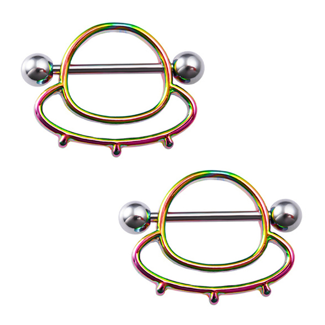Rabbit Nipple Ring Piercing Barbell Shield Bar Rings Surgical Steel Sexy Adult Game for Women Breast Body Jewelry Gift 14G