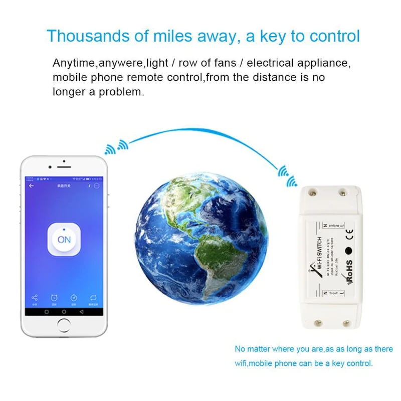 Inteligente sem Fio Trabalhar com Alexa Module Ewelink Wifi Interruptor Módulo 2200w - 10a Faça Você Mesmo Remoto Google Casa Ifttt Ac90 220v 4 Luzes e Iluminação