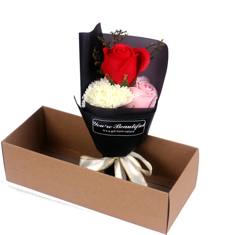 

Simulation Hand Holding Rose Bouquet Rose Soap Bouquet with Gift Box Creative 2020 Valentine's Day Gift for Woman Girlfriend