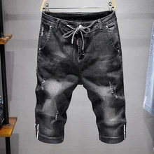 20019 шорты мужские стрейч мужские короткие джинсы модные повседневные облегающие Высококачественные эластичные джинсовые шорты летние шорты для мужчин 28-40