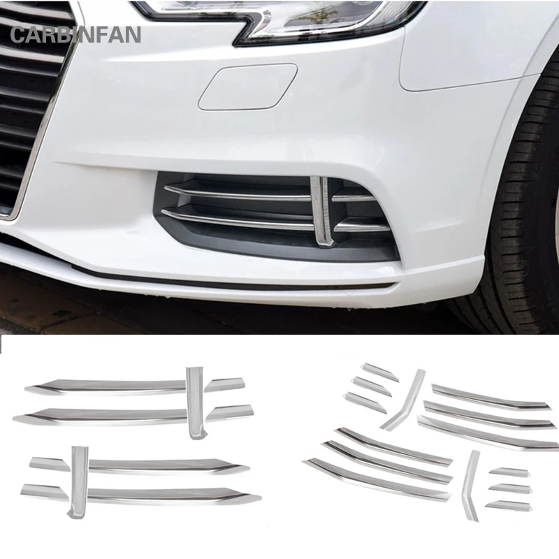 For Audi A3 2017-2018 Hatchback sedan Sport Styling Stainless Steel Car Front Fog Lamp Trim Strips Cover Stickers Sequin C878 | Автомобили
