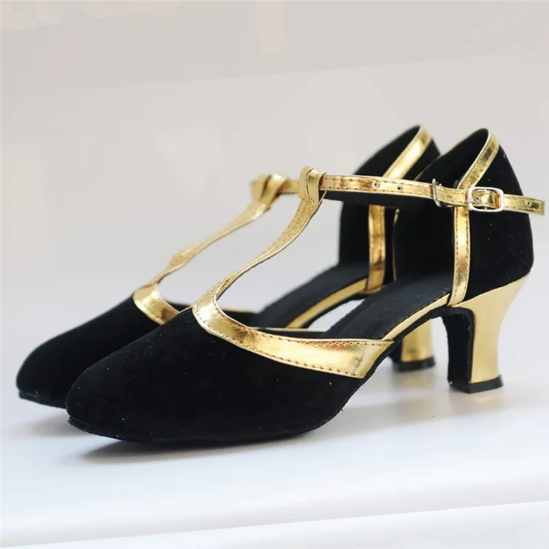 New Women Ladies Ballroom Party Latin Dance Shoes Closed Toe Black Moderin Dancing Shoes Tango Salsa Performance Heels 5cm #2g29 (8)