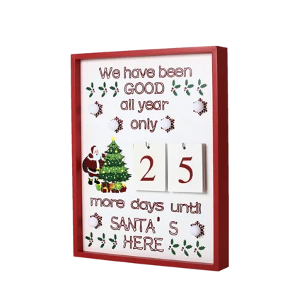 Wooden Perpetual Advent Calendar Led Light Card flip Christmas Countdown Decorations Ornament Glow in the dark gifts for Home