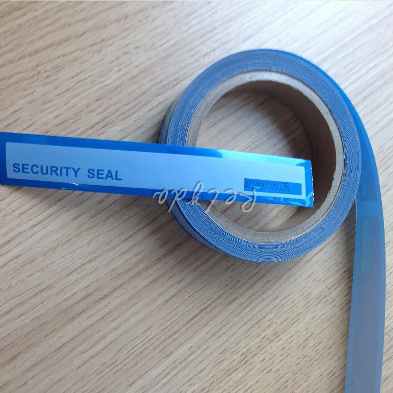 Personalizado Tamper Evidente Fitas Adesivos de Segurança Adesivos Adesivos Anti-falsificados Vazio Aberto Azul 25 mm 30m Peças - Imagem 3