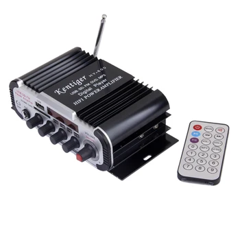 

1Pc 12V Hi-Fi MP3 Power Amplifier With USB SD/MCC Port FM Remote For Microphone