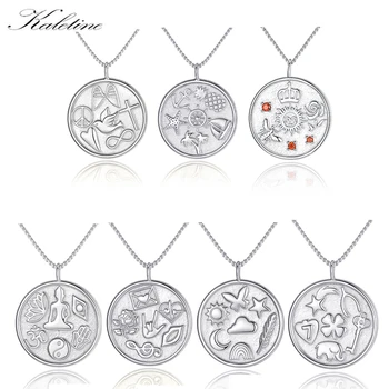 

KALETINE 925 Sterling Silver Letter Necklace for Women Star Moon Cross Faith Hope Love Initial Pendant Thin Chain Letter Jewelry