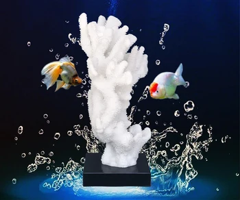 

Coral Sculpture with Base, 16 Inch Large Size Resin Decorative Natural Nautical Accent Office Home Display Collectible