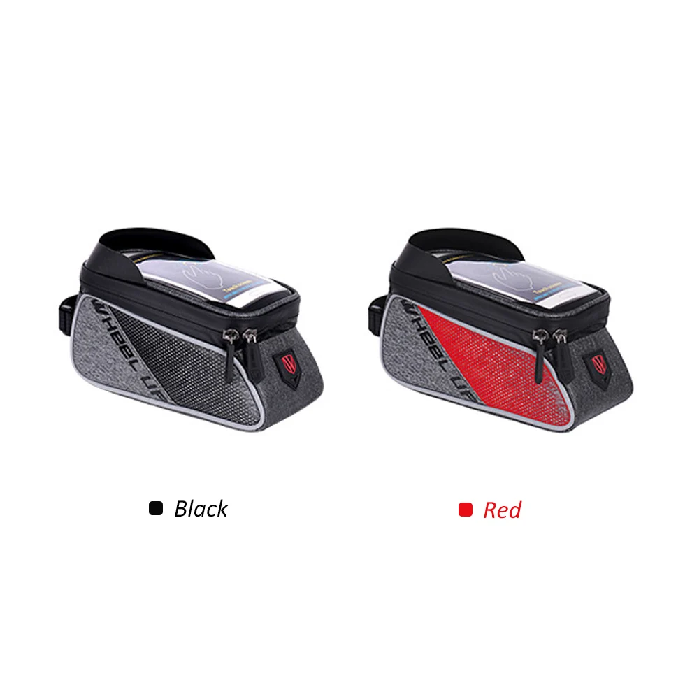 

Hot New Wheel Up 6.2 Inch Front Tube Bag Waterproof MTB Road Bike Bag Basket Frame Cycling Touch Screen Phone Bags Bicycle Acces