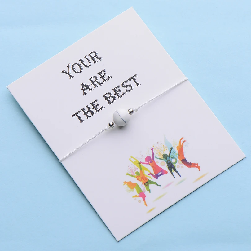 IYOE Wish Card вы лучшие очаровательные каменные бусины браслеты для женщин мужчин детей ручная плетеная Красная Нить Браслет Дружбы подарочный - Окраска металла: 2