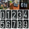 New Solar LED Lamp House Address Number Sign Waterproof IP55 Door Address Digits Plate Plaque Mailbox Solar Wall Lamp 17.8x9.8cm ► Photo 1/6