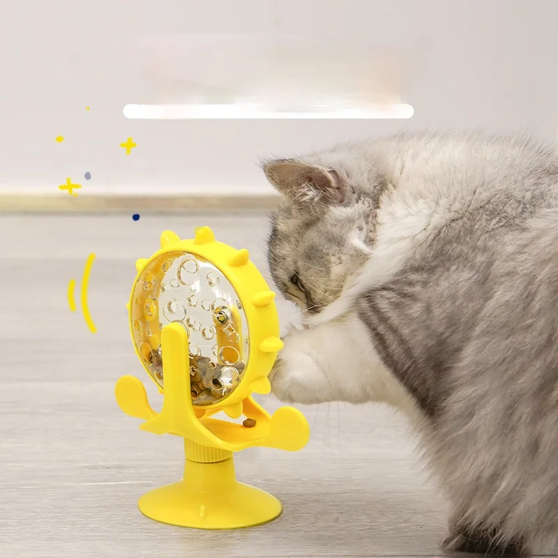 

zq Cat Toy Self-Hi Relieving Stuffy Kitty Food Leakage Tumbler Rotating Cat Teaser Turntable Pet Supplies