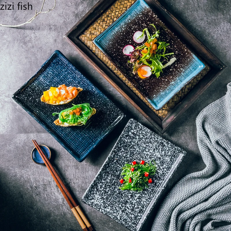 

Rectangular Plate Rectangular Ceramic Plate Snack Plate Japanese Sushi Plate Cutlery Plate Dessert Tray