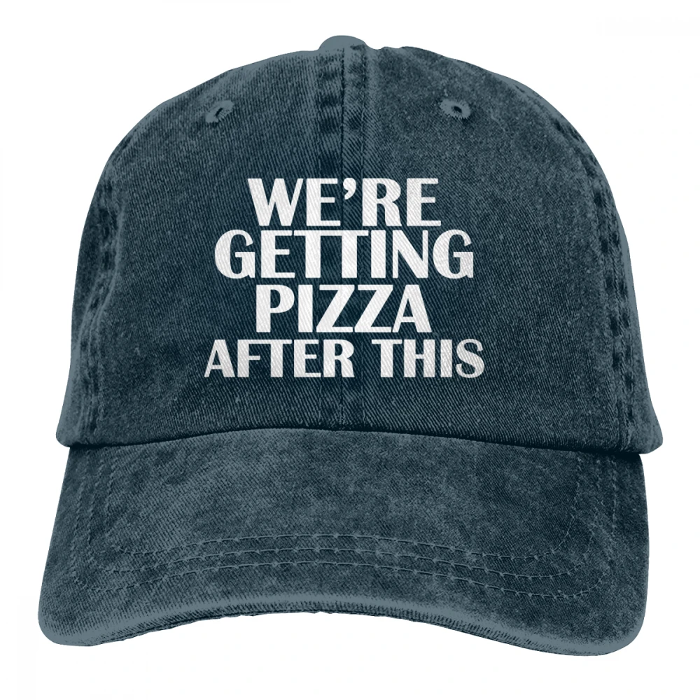 После этого мы получаем пиццу Casquette глубокий Хизер унисекс Мужские Женские джинсовые бейсболка с ремешком кепки Регулируемый Гольф папа шляпа