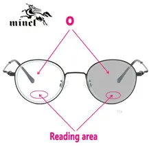 MINCL/сверхлегкие металлические титановые солнечные фотохромные многофокальные очки для чтения, женские и мужские круглые очки для дальнозоркости UV400 NX