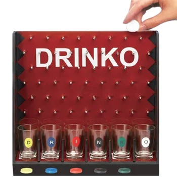 

Mini Drinking Game Coin Dropping Party Games Bar Game With 6 Glass Cups And 1 Rack Novelty Gifts