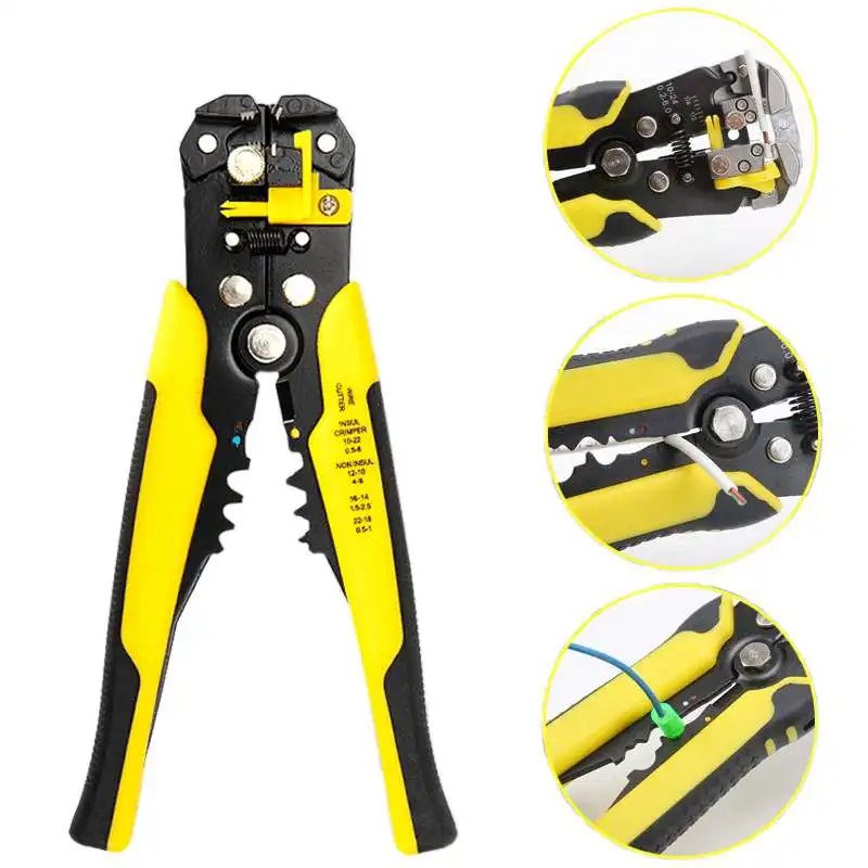 Инструмент для зачистки проводов Alicate Descascador Cable Cutter Crimper Wire плоскогубцы JX1301 Automatic TAB терминал обжимной инструмент для зачистки - Цвет: Цвет: желтый