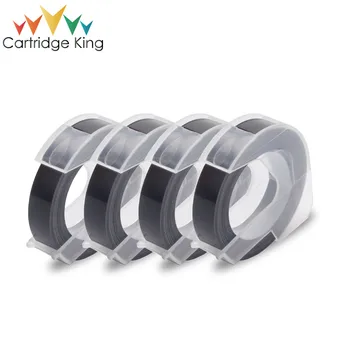 

Cartridge King 4rolls white on black 3D Embossing Tape Compatible for Dymo PVC Printer Ribbons for 1610 1880 12965 Label Printer