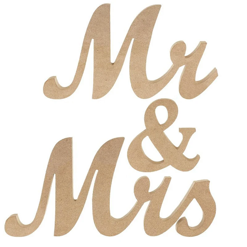 

Mr And Mrs Wedding Wooden Sign Wood Letters Decor Decoration Table Top Standing