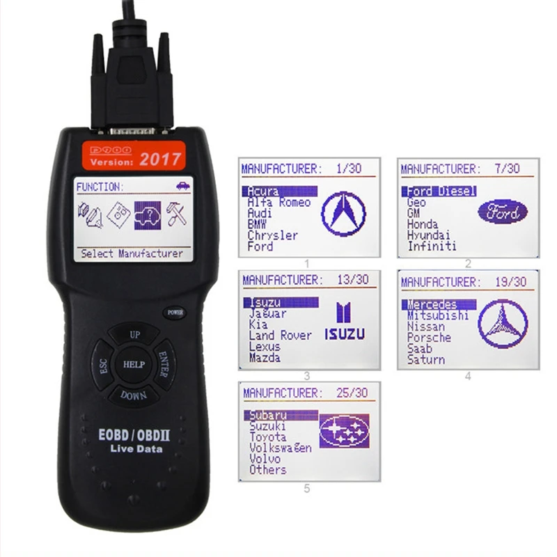 V2017.6 D900 Canbus Obd2 Eobd сканер данных в реальном времени код ошибки читатель диагностический инструмент сканирования