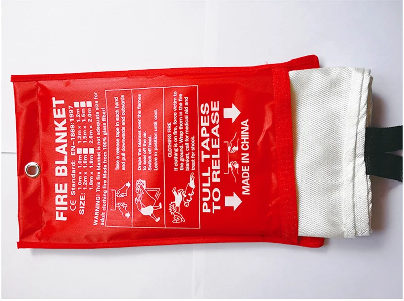 

1M x 1M Sealed Fire Blanket Fighting Fire Extinguishers Tent Boat Emergency Blanket Survival Fire Shelter Safety Cover