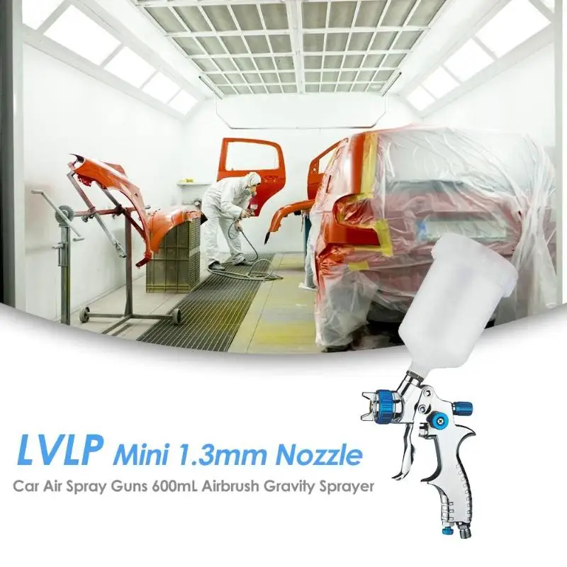 LVLP Mini 1.3mm Nozzle Air Spray Guns 600mL Airbrush Gravity Sprayer Car Furniture Painting Spraying Tool aluminum alloy LVLP Mini 1.3mm Nozzle Air Spray Guns 600mL Airbrush Gravity Sprayer Car Furniture Painting Spraying Tool aluminum alloy
