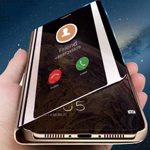 Высококачественный защитный чехол для OPPO F5 F7 F9 F11 Pro Smart зеркало Флип кожаный чехол для A3 A3S A5 A5S A7 AX5 A71 A83 Рено 10X2 2Z Realme 2 Pro 3 X XT A1K