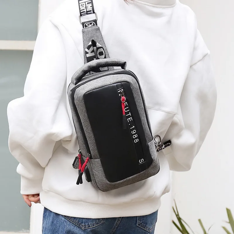 Litthing многофункциональные сумки через плечо для мужчин, зарядка через usb, нагрудный пакет, Короткие походные мессенджеры, нагрудная сумка, водоотталкивающая сумка на плечо
