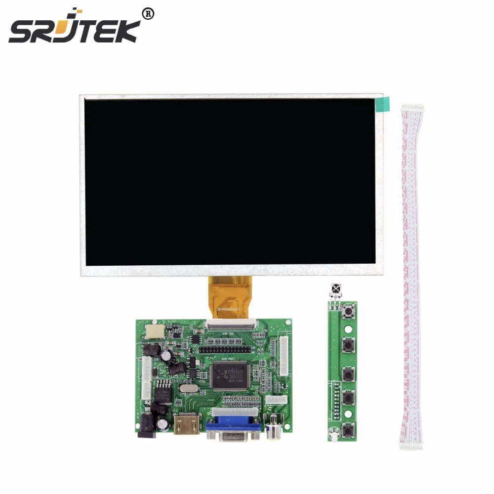 Srjtek 9.0 polegada display lcd tft escudo módulo de exibição hdmi + vga placa driver vídeo para raspberry pi