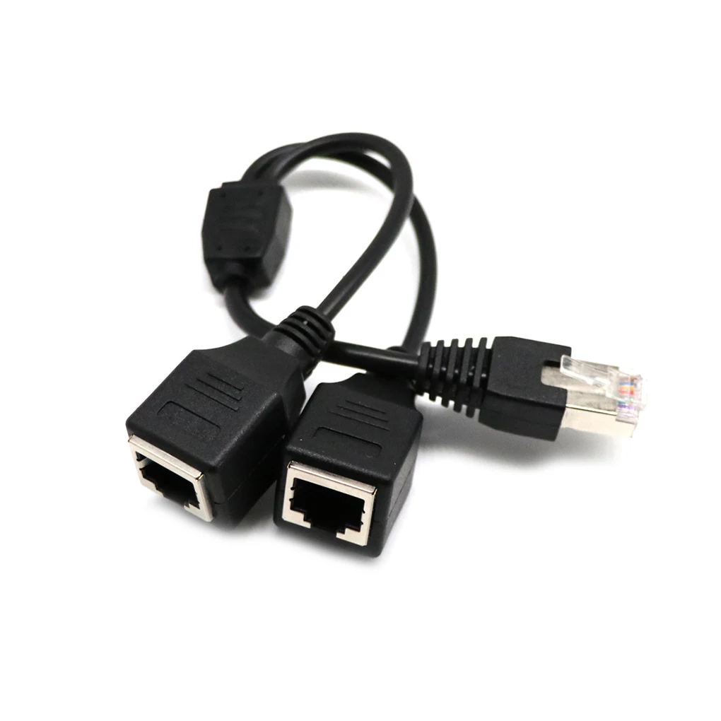 RJ45 Ethernet Кабель-адаптер сетевой сплиттер от 1 до 2 портов для мужчин и женщин LAN высокоскоростной шнур для ПК ТВ интернет
