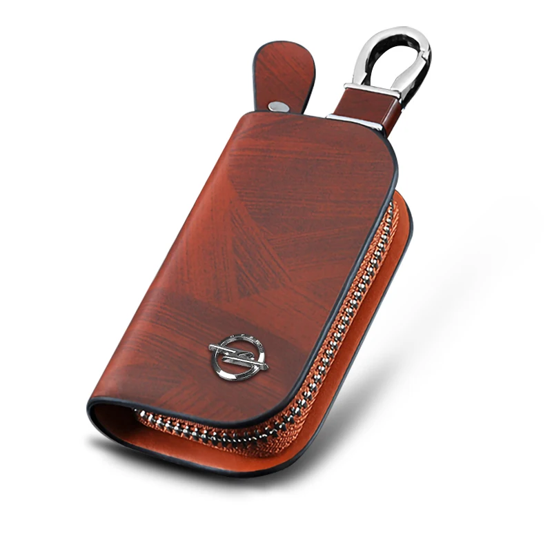 D-For Opel Brown Кожаный мужской держатель для ключей и женщин ключ кошелек Чехол портмоне многофункциональный Модный чехол для ключей сумка для Opel Renault - Название цвета: D-For Opel Brown