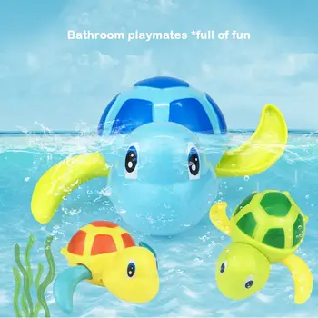 

3pcs/lot Swim in the Water Wind Up Tortoise Bath Toys Kids Cartoon Animal Bath Toy Bathroom Bathing Shower Water Play Funny Toys