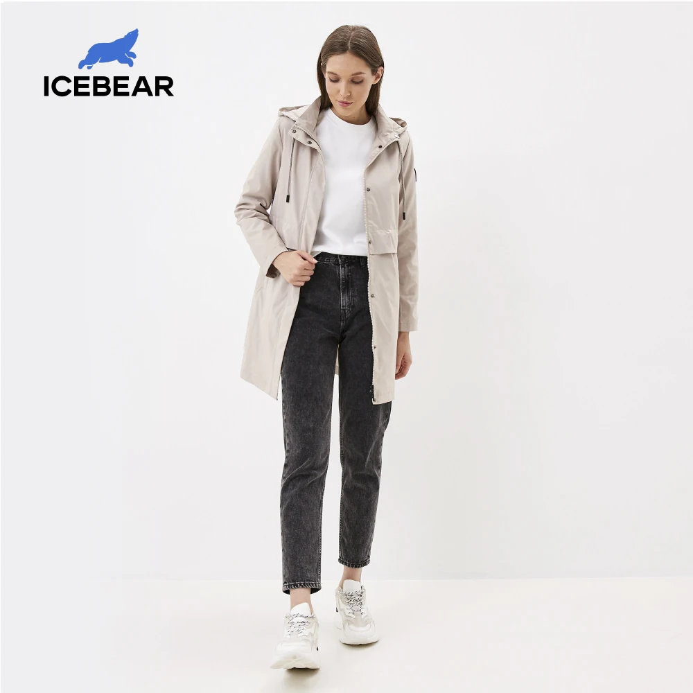 ICEbear 2020 модная женская ветровка высококачественный Женский тренчкот с капюшоном