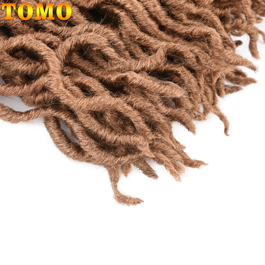 TOMO Ombre Faux Locs Curly вязанные крючком волосы для женщин 24 пряди блонд крючком косички богиня Locs 18 дюймов синтетические плетеные волосы