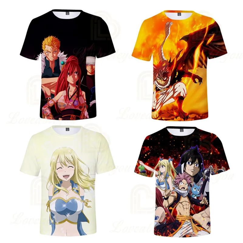 

Anime FAIRY TAIL 3D Print T Shirt Boys Girls Kawaii T-Shirt 2020 Summer O Neck Tshirt Tees Kids Clothes Dropshipping