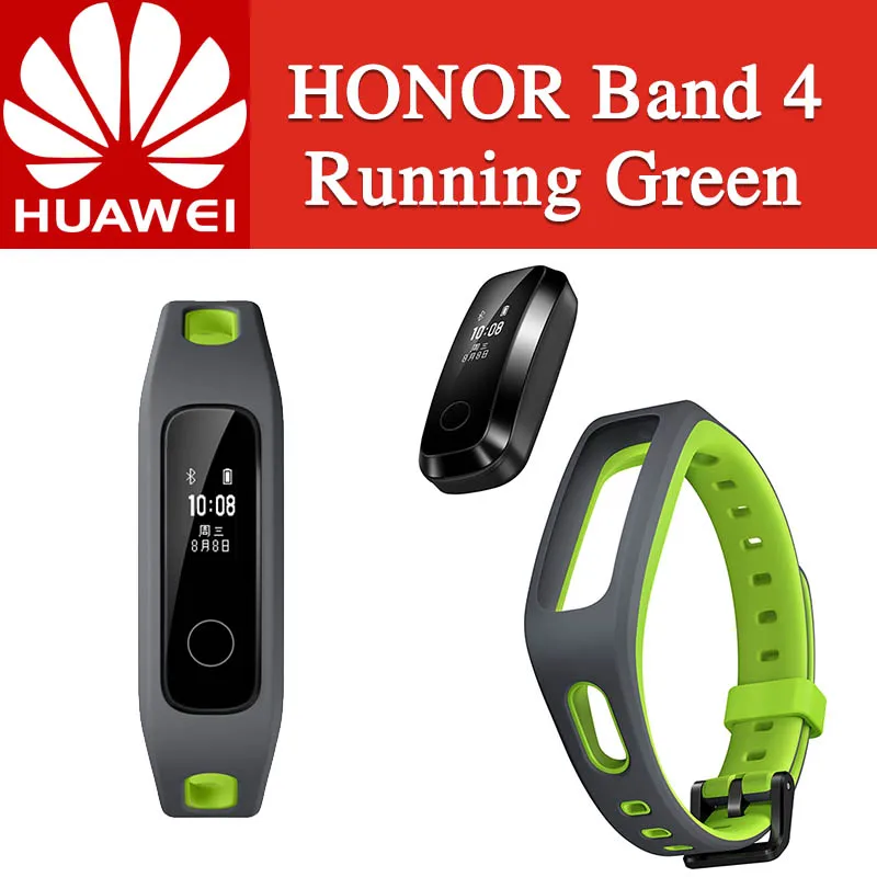 green Браслет huawei Honor Band 4 для бега, умный браслет с пряжкой для обуви, водонепроницаемый ремешок для контроля сна - Цвет: green