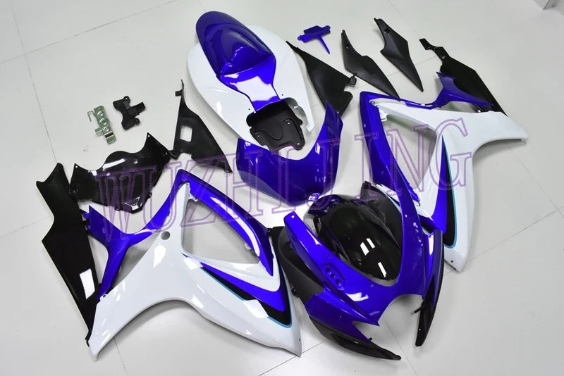 Обтекатели GSX-R600 2006 детали корпуса для Suzuki GSXR750 2006 сине-белые Черный ABS обтекатель GSX R 750 2006-2007 K6
