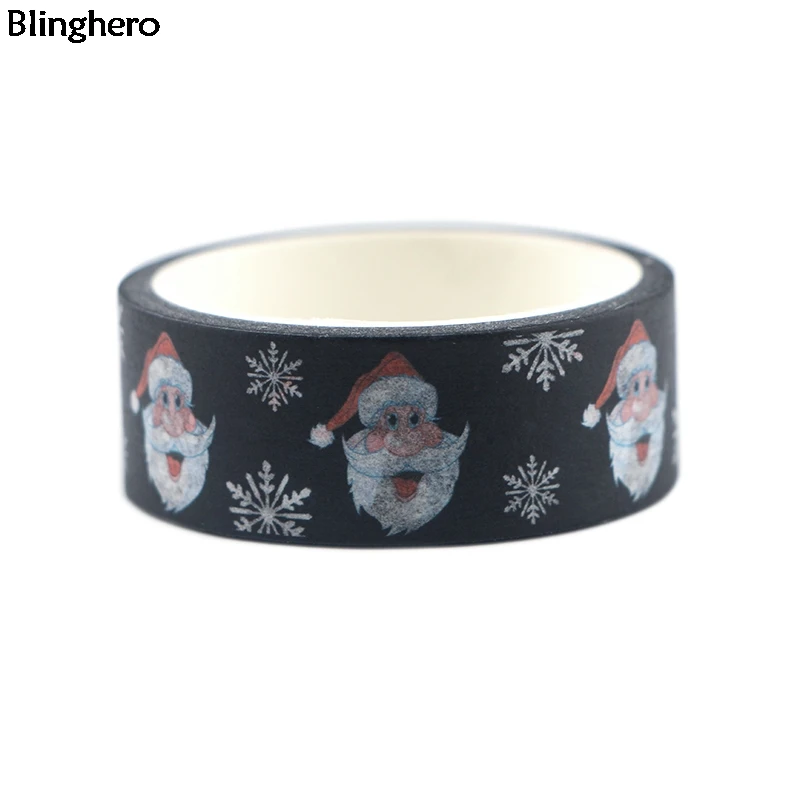 10 шт./компл. Blinghero Рождество 15 мм х 5 м лента Washi мультфильм Санта Клаус малярный скотч Прохладный олень клейкая лента для подарков для Семья BH0401 - Цвет: 2