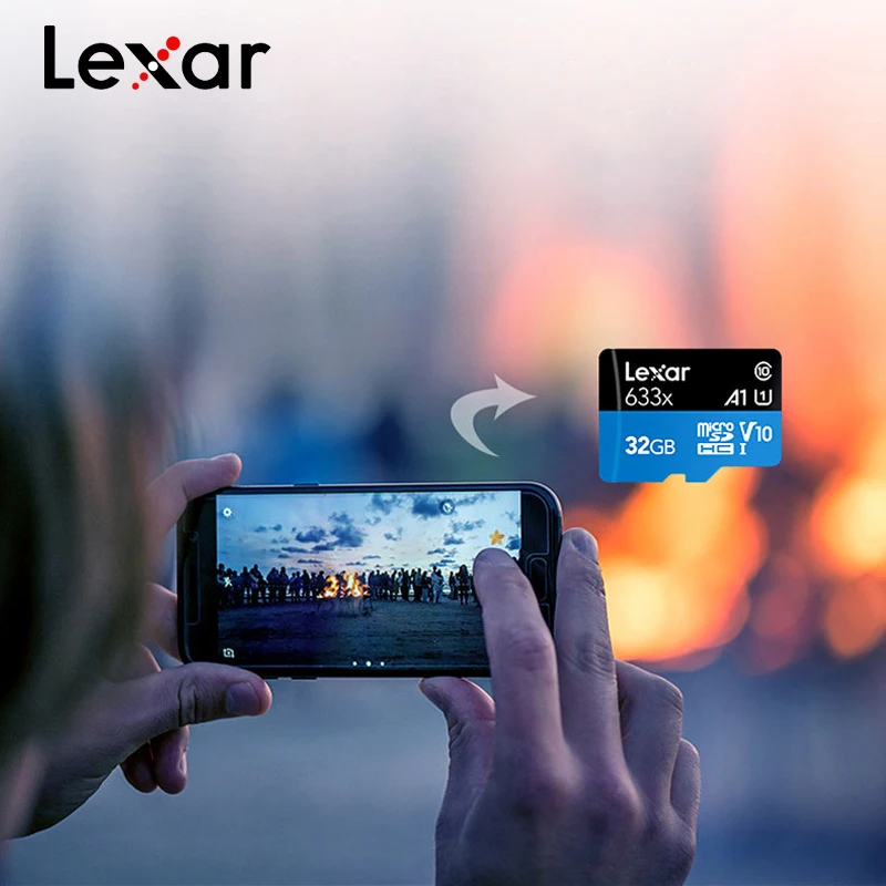 Карта памяти Lexar 32 ГБ 64 карта MicroSD SDHC/SDXC 128 256 512 класс 10 до 95 МБ/с./с для чтения