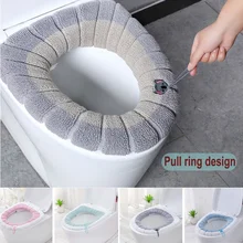 1Pcs Bathroom Toilet Seat Cover Soft Warmer Washable Mat Cover Pad Cushion Seat Case Toilet Lid Cover Accessories Bath Home