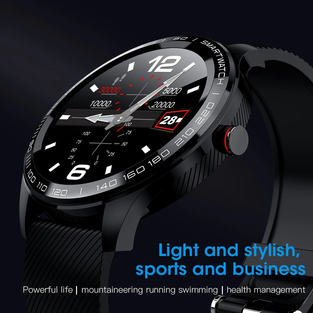 Мужские умные часы FocuSmart с круглым экраном полностью сенсорным IP68