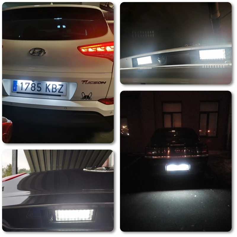 2 шт. подходит для hyundai Tucson белый супер блестящий светодиодный задний номер номерного знака Лампы