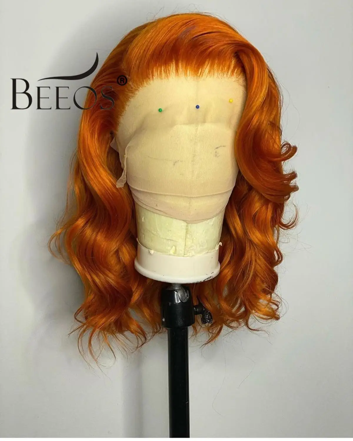 Beeos 180%, 13*6, глубокая часть, парик из человеческих волос, короткие волнистые волосы, светильник для волос, коричневый, бразильские волосы remy, отбеленные узлы